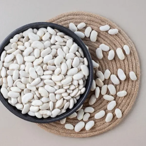 Egyptian white kidney beans in a bowl
